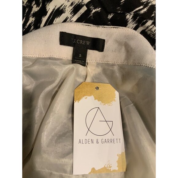 J. Crew Black & White Splatter Print Pleated Mini Skirt, Size size 2 (US) - Picture 7 of 7